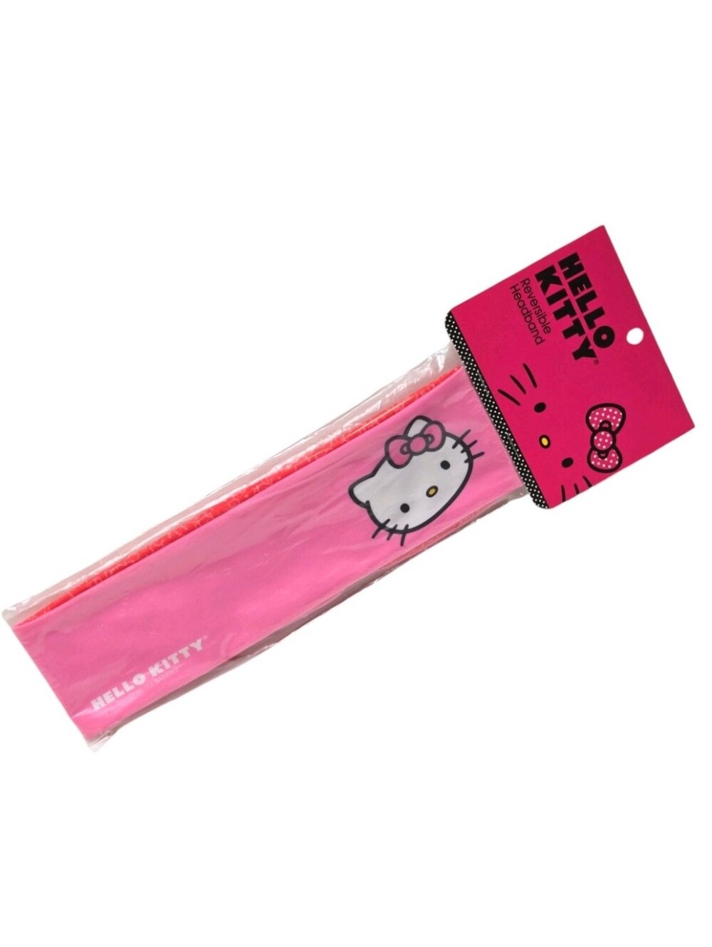 New Hello Kitty Cat Sanrio Headband Reversible Pink Red Kawaii Hair Accessory